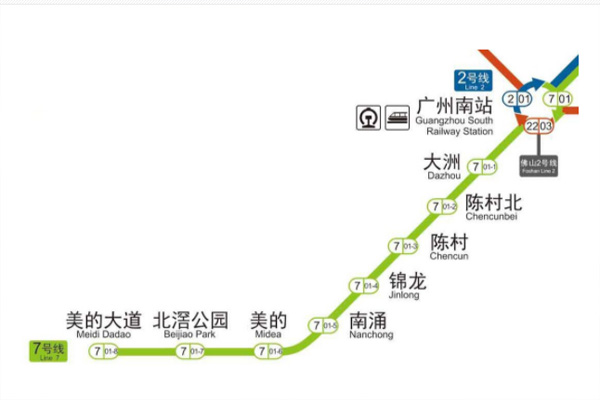 广州地铁7号线西延线什么时候开通 站点具体位置