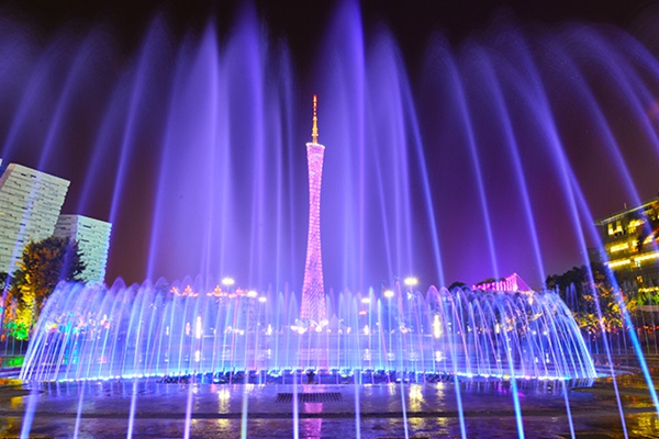 广州花城广场喷泉表演于8月28日-9月25日期间暂停